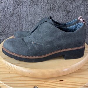 Dr Scholls Glisten Slip On Derby Shoe Womens 8 Gray Fabric Upper Comfort Oxford